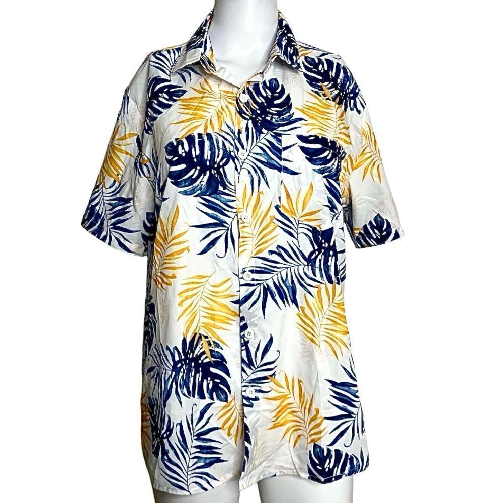 Tropical Leaf Print Men's Shirt